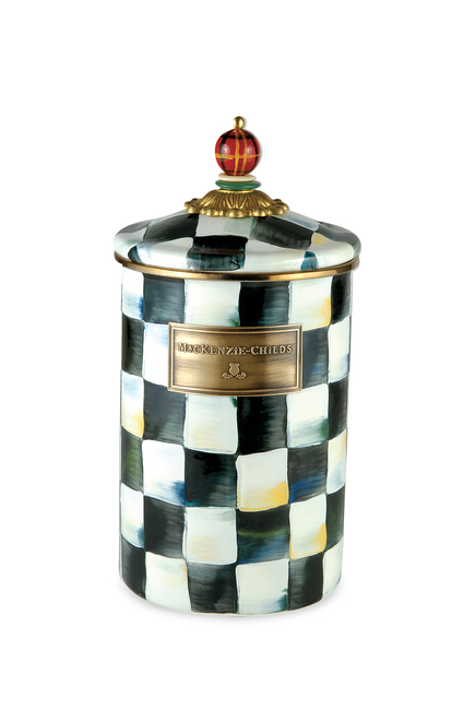 Courtly Check Enamel Canister Large